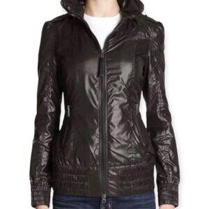 Mackage Black Packable Hooded Rain Jacket Windbreaker Size S (Travel Essential)